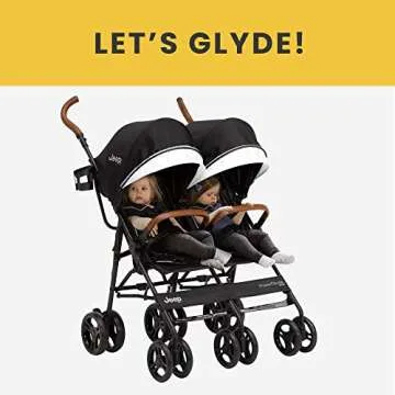 Jeep PowerGlyde Plus Double Stroller - Lightweight, Compact