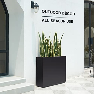Wallowa Heavy Metal Planter Box - No Assembly Required - Black