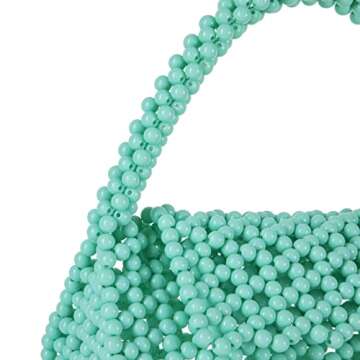Abvokury YUSHINY Candy Color Acrylic Beaded Hollow Handbag Evening Clutch Triangle Bags for Wedding Party (Jade)