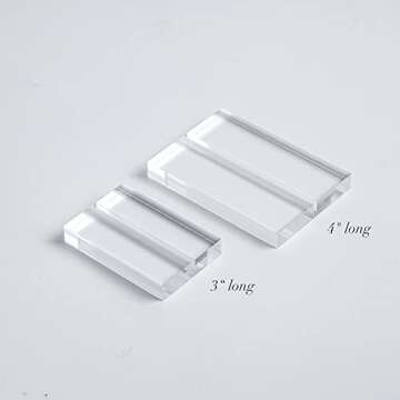 UNIQOOO 4" Clear Acrylic Stand | 6 Pack 3mm Slot Wedding Sign Holders, Perfect for Wedding, Table Number, Exhibition, Office, Restaurant, Business