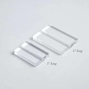 UNIQOOO 4" Clear Acrylic Stand | 6 Pack 3mm Slot Wedding Sign Holders, Perfect for Wedding, Table Number, Exhibition, Office, Restaurant, Business