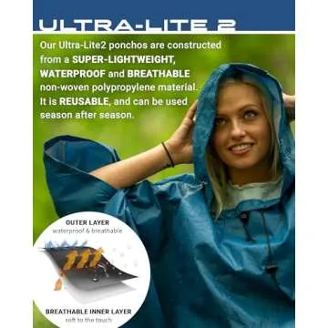 FROGG TOGGS Ultra-Lite2 Reusable Waterproof Breathable Poncho