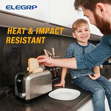 ELEGRP Decorative Receptacle Wall Plate, 1-Gang Standard Size Outlet Decorator Cover, Unbreakable Polycarbonate Dual Port Faceplates Covers, UL Listed, Screws included (10 Pack, Glossy Black)