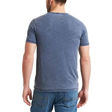 Lucky Brand Men's Venice Burnout Notch Neck Tee Shirt for Effortless Style and Comfort