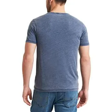 Lucky Brand Men's Venice Burnout Notch Neck Tee Shirt for Effortless Style and Comfort