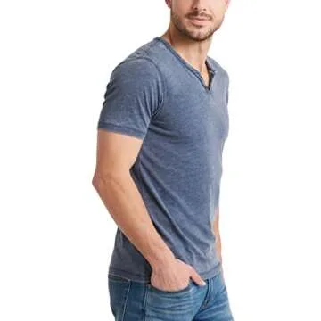 Lucky Brand Men's Venice Burnout Notch Neck Tee - Stylish Comfort