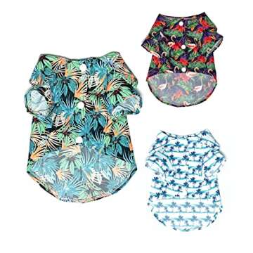 Dog Hawaiian Summer Shirt Set for Small Dogs - 3 Pack