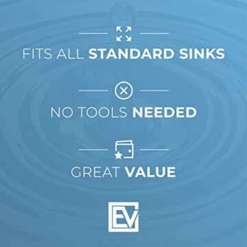 Kitchen Sink Stopper (#STP-PL) - Black Plastic Sink Plug Drain Stopper - Replacement Garbage Disposal Stopper | Kitchen Sink Drain for Kohler, Insinkerator, & Waste King