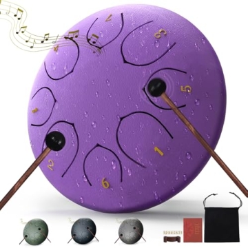 Outdoor 6-Inch Rain Drum, 8 Note Garden Chime with Bag & Book