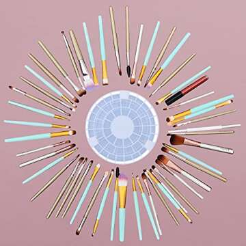 KaiLife Makeup & Artist Paint Brush Holder 49 Hole Plastic Desk Stand Holding Rack for Pens, Pencils, Eyeliner, Cosmetic Brushes Crate Storage Organizer White
