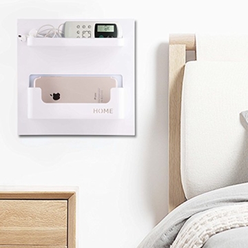 EHKIT Bedside Shelf Organizer Wall Mount Self-Stick White