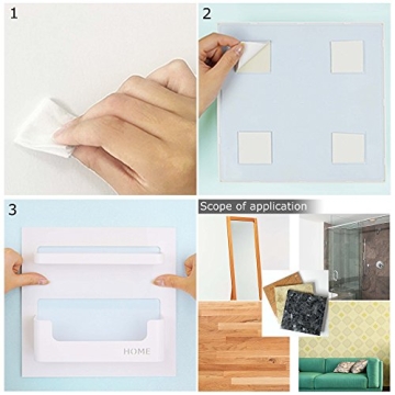 EHKIT Bedside Shelf Organizer Wall Mount Self-Stick White