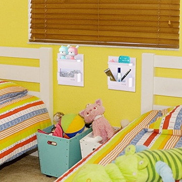 EHKIT Bedside Shelf Organizer Wall Mount Self-Stick White