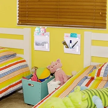 EHKIT Bedside Shelf Organizer Wall Mount Self-Stick White