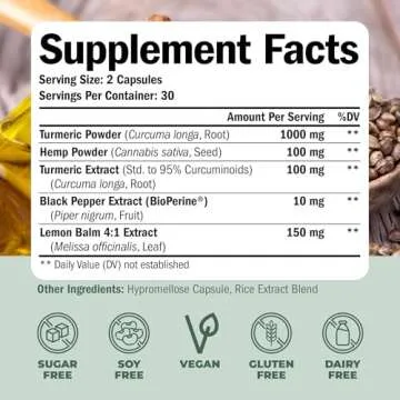 Natural Turmeric Capsules for Joint, Mood & Sleep Support