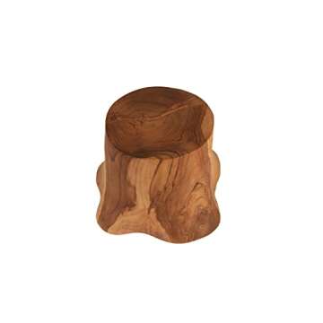 ANDALUCA Natural Teak Wood Organic Decorative Catch All Bowl (Décor Bowl)