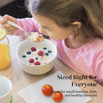 DOWAN 10 OZ Ice Cream Bowls - 4.25" Ceramic Dessert Bowls Set of 6 - Porcelain Small Bowls for Side Dishes, Ice Cream, Oatmeal, Fruit, Portion Control - Dishwasher Microwave Safe