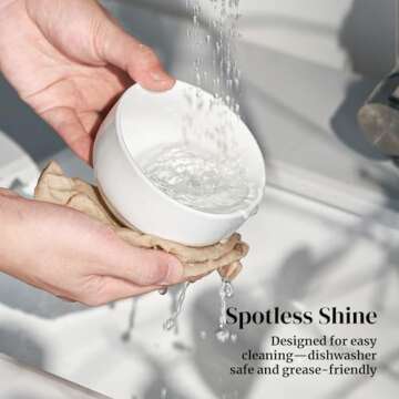 DOWAN 10 OZ Ice Cream Bowls - 4.25" Ceramic Dessert Bowls Set of 6 - Porcelain Small Bowls for Side Dishes, Ice Cream, Oatmeal, Fruit, Portion Control - Dishwasher Microwave Safe