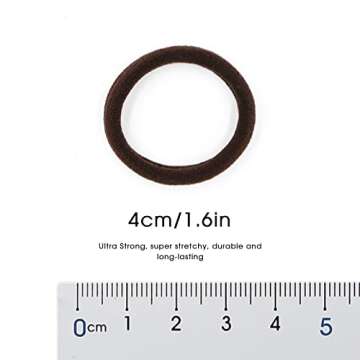 HOYOLS Soft Seamless Hair Ties, Dark Brown Stretch Elastic Ponytail Holders Bands for Women Thick Ha...