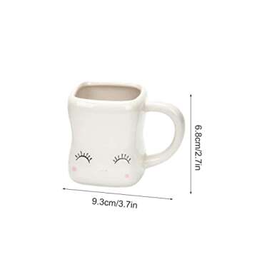 SHREEVASA Set of 4 Cute Marshmallow Mugs Chocolate Cocoa Mugs Funny Hot Chocolate Mugs Mini Marshmal...