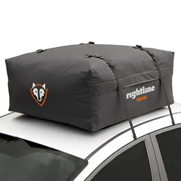 Rightline Gear Range Jr Weatherproof Rooftop Cargo Carrier for Top of Vehicle, Attaches With or Without Roof Rack, 10 Cubic Feet, Black