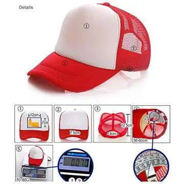 10pcs Polyester Mesh Cap Sublimation Blank Mesh Hat Adjustable Unisex Adult Trucker Caps Hat for Sublimation Printing Custom (Pink)