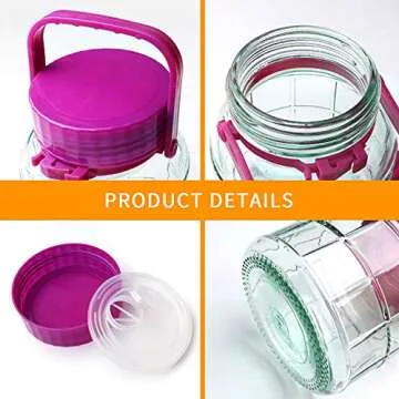 Airtight Glass Mason Jars with Handles for Meal Prep and Storage