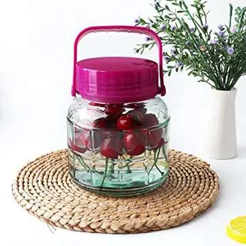 Airtight Glass Mason Jars with Handles for Meal Prep and Storage