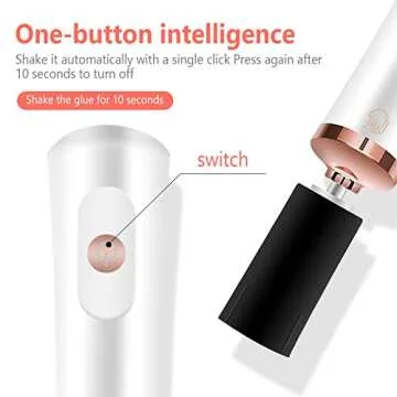 Glue Shaker for Eyelash Extensions, Eenten Nail Lacquer Shaker with 2 Connectors and 6 Sizes of Caliber Portable Electric Lash Glue Shaker Liquid Mixer Nail Polish Shaker for Eyelash Glue Ink