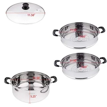 Versatile 3 Tier Stainless Steel Steamer Pot for All Cooking Needs