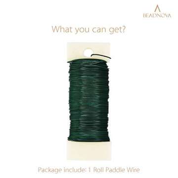 BEADNOVA Floral Wire 38 Yards 22 Gauge Paddle Wire for Wreath Making Craft Florist Floral Flower Arrangements Garland