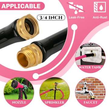 WELLUCK Water Hose Leak-proof 5/8"x25ft Garden Hose Flexible Anti-Kink with Male to Female Heavy Duty Garden Hose Superior Strength 600 Burst PSI Hose Pipe for Garden Patio Yard RV Camper Outdoor Use