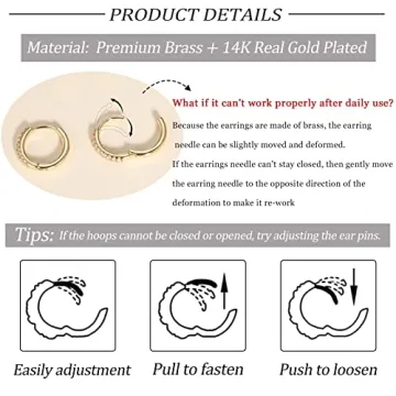 Stylish 9 Pair Gold Huggie Hoop Earrings Set
