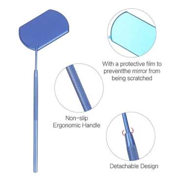 KB ESSENTIALS Lash Mirror for Eyelash Extensions - Stainless Steel Eyelash Makeup Tool for False Lashes & Adhesives - Professional Lash Extension Supplies and Accessories (Gold)