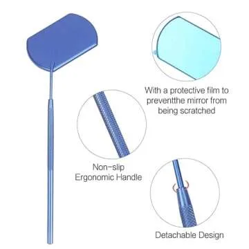 KB ESSENTIALS Lash Mirror for Eyelash Extensions - Stainless Steel Eyelash Makeup Tool for False Lashes & Adhesives - Professional Lash Extension Supplies and Accessories (Gold)