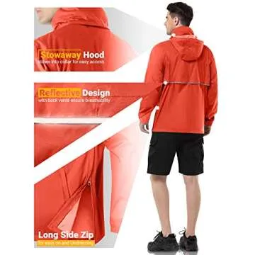 Outdoor Ventures Men's Lightweight Waterproof Rain Jacket