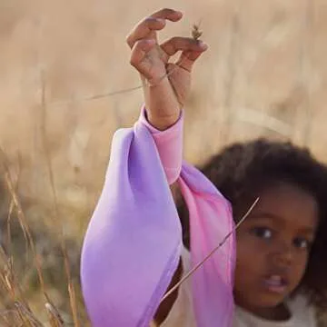 Sarah's Silks - Set of 5 Enchanted Mini Playsilks, 100% Silk 21" Square Scarf for Dance, Movement and Pretend Play - Rainbow, Starry Night, Sea, Fire and Blossom Scarves