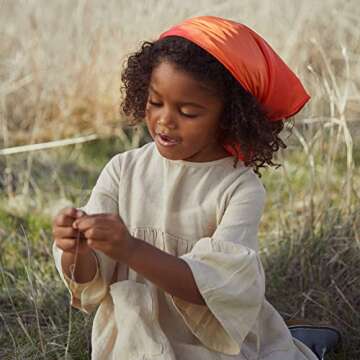 Sarah's Silks - Set of 5 Enchanted Mini Playsilks, 100% Silk 21" Square Scarf for Dance, Movement and Pretend Play - Rainbow, Starry Night, Sea, Fire and Blossom Scarves