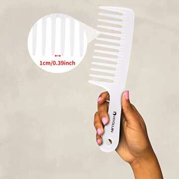 HYOUJIN Wide Tooth Comb - The Best Detangling Tool for Hair Care and Styling