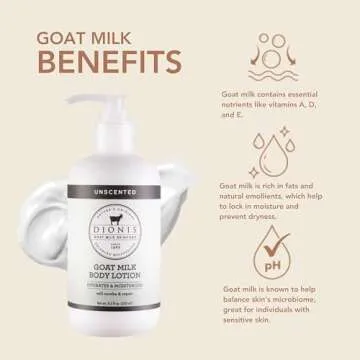 Dionis Goat Milk Skincare Lotion 8.5 oz - Moisturize Dry Skin with Unscented Formula, All Skin Types...