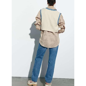 Stylish Meihuida Embroidered Vest Top for Women