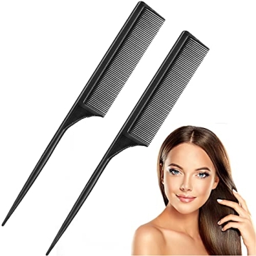 2 Pack Rat Tail Combs - Perfect for Hair Styling and Sectioning Tool