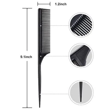 2 Pack Rat Tail Combs - Perfect for Hair Styling