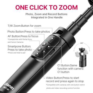ULANZI RMT-01 Wireless Shooting Grip & Tripod for Sony, Canon, Nikon & Other Vlog Cameras or Smartph...