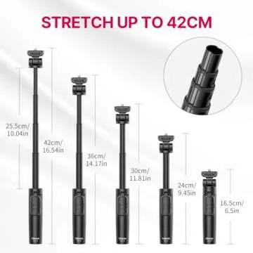 ULANZI RMT-01 Wireless Shooting Grip & Tripod for Sony, Canon, Nikon & Other Vlog Cameras or Smartphones, Selfie Video Recording Vlogging Accessories Portable Hand Size for Content Creators & Vloggers