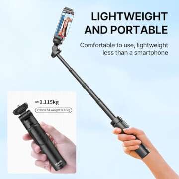 ULANZI RMT-01 Wireless Shooting Grip & Tripod for Sony, Canon, Nikon & Other Vlog Cameras or Smartphones, Selfie Video Recording Vlogging Accessories Portable Hand Size for Content Creators & Vloggers