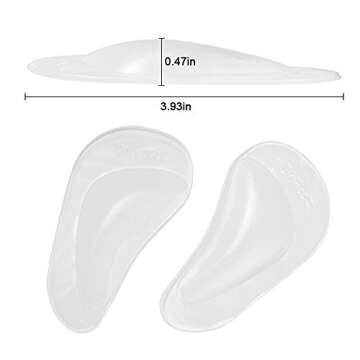 Dr. Foot's Arch Support Shoe Inserts for Flat Feet, Gel Arch Pads for Plantar Fasciitis, Adhesive In...