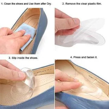 Dr. Foot's Arch Support Shoe Inserts for Flat Feet, Gel Arch Pads for Plantar Fasciitis, Adhesive Insoles for Relieve Pain for Women and Men (Clear - 2 Pairs, 2 Count (Pack of 1))