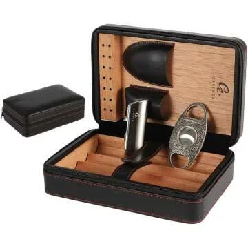 GALINER Portable Cigar Humidor Case & Accessories