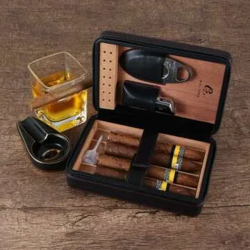 GALINER Portable Cigar Humidor Case & Accessories